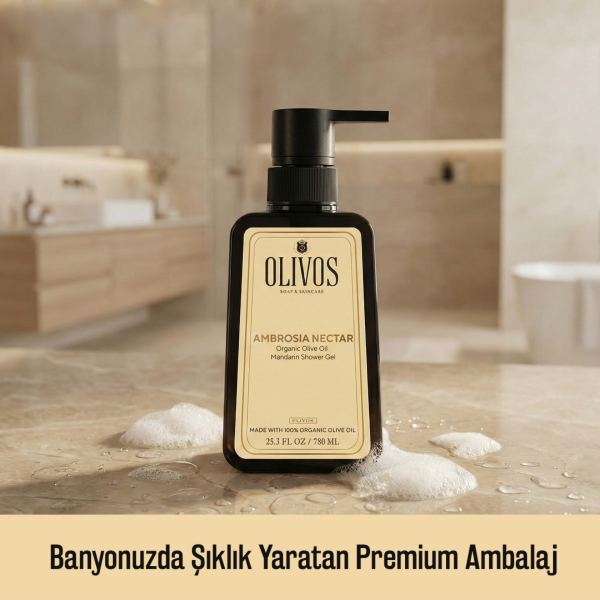 Doğal Zeytinyağlı Mandalina Kokulu Banyo Duş Jeli Zeytinyağı Mandalinalı Nemlendirici 4 ADET 750ML