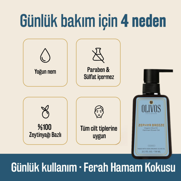 Doğal Zeytinyağlı Hamam Kokulu Banyo Ve Duş Jeli Zeytinyağı Cilt Besleyici Nemlendirici 3 ADET 750ML