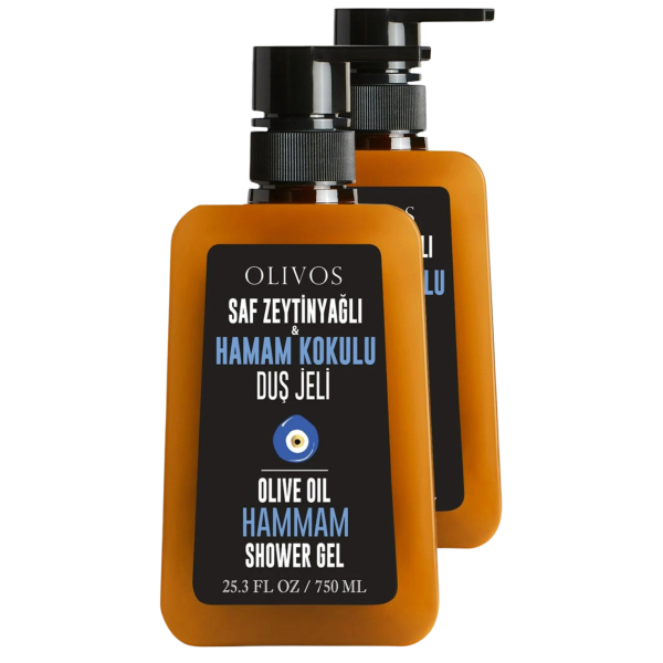 Doğal Zeytinyağlı Hamam Kokulu Banyo Ve Duş Jeli Zeytinyağı Cilt Besleyici Nemlendirici 2 ADET 750ML
