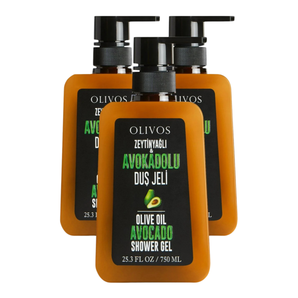Doğal Zeytinyağlı Avokadolu Banyo Ve Duş Jeli Avokado Zeytinyağı Kuru Cilt Nemlendirici 3 ADET 750ML