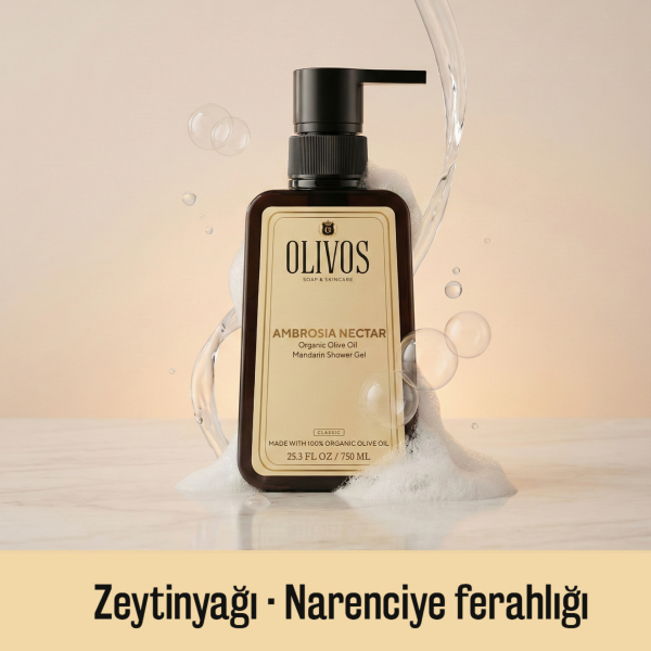 Doğal Zeytinyağlı Mandalina Kokulu Banyo Duş Jeli Zeytinyağı Mandalinalı Nemlendirici 3 ADET 750ML