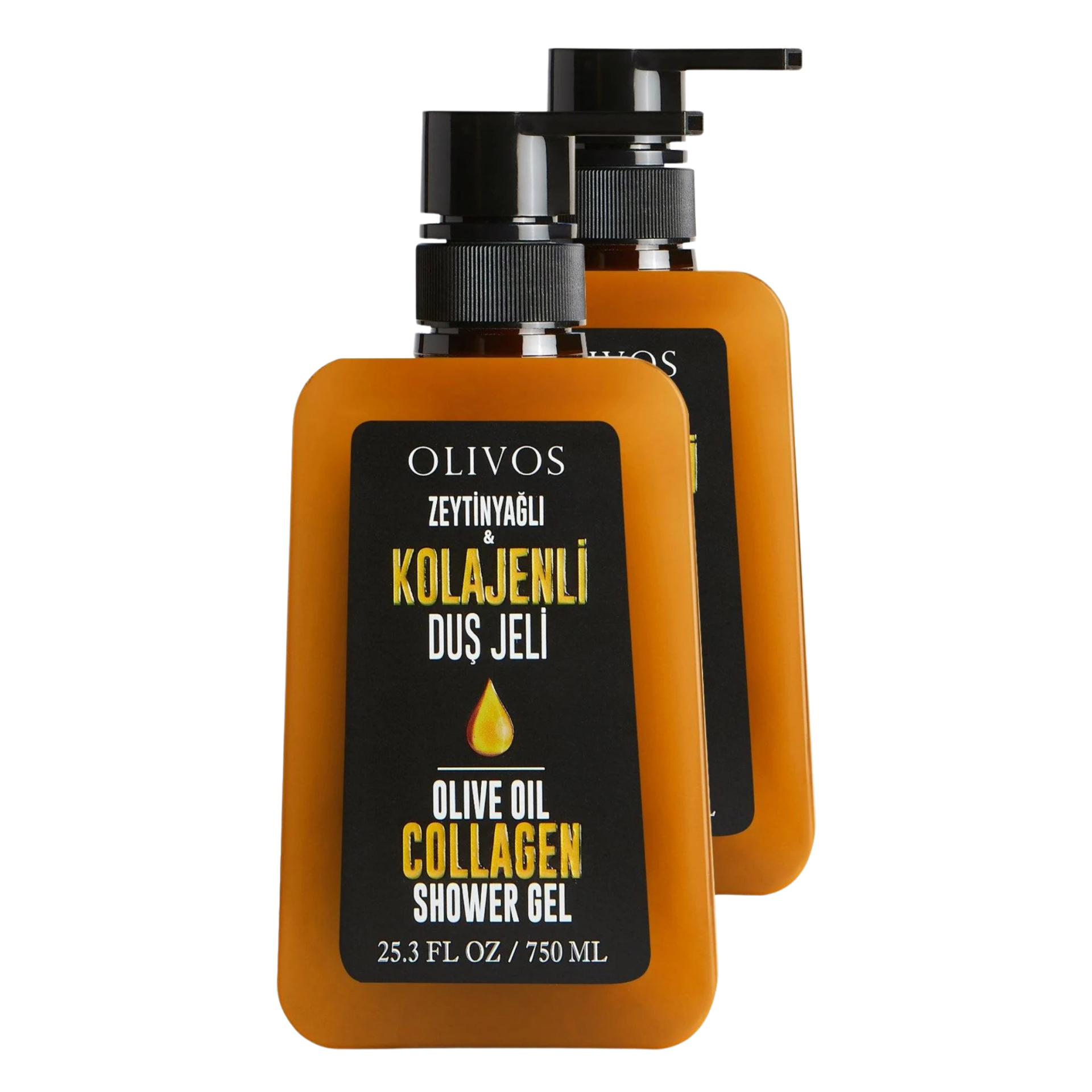 Doğal Zeytinyağlı Kolajenli Banyo Ve Duş Jeli Zeytinyağı Besleyici Cilt Nemlendirici 2 ADET 750ML