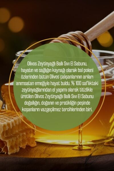 Doğal Zeytinyağlı Ballı Sıvı Sabun Zeytinyağı El Sabunu Yoğun Nemlendirici 4 ADET 450 Ml