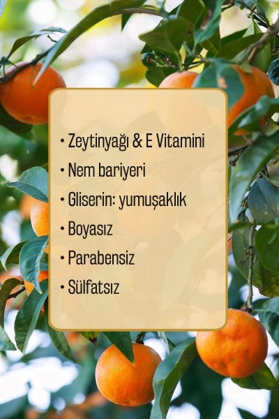 %100 Doğal Zeytinyağlı Mandalina Kokulu Sıvı El Sabun Yoğun Nemlendirici Arındırıcı Bitkisel 500 Ml