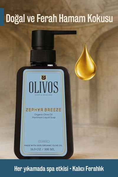 %100 Doğal Zeytinyağlı Hamam Kokulu Sıvı El Sabun Yoğun Nemlendirici Arındırıcı Bitkisel 500 Ml