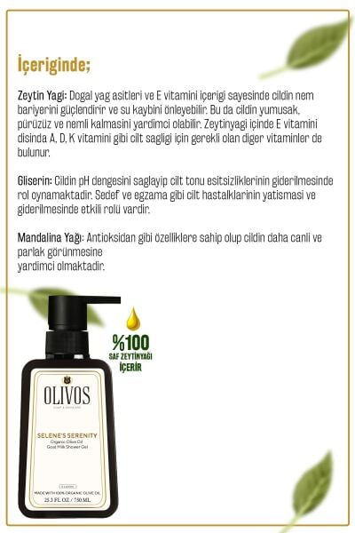 %100 Doğal Keçi Sütü Ve Zeytinyağlı Banyo Ve Duş Jeli Kuru Cilt Nemlendirici Ve Besleyici 750 ml