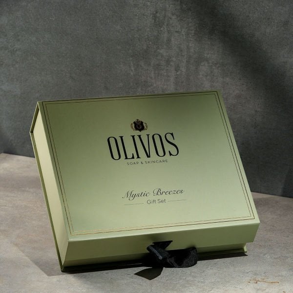 Olivos Mystic Breezes %100 Zeytinyağlı Hediye Sabun Seti (Şakayık & Eşek Sütü) | 3’lü El Yapımı Şık Kutu