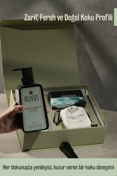 Olivos Mystic Breezes %100 Zeytinyağlı Hediye Sabun Seti (Şakayık & Eşek Sütü) | 3’lü El Yapımı Şık Kutu