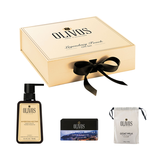 Olivos Legendary Touch Doğal Zeytinyağlı Sabun Seti (Mandalina & Keçi Sütü) | Şık Kutu, Özel Hediye Seçeneği