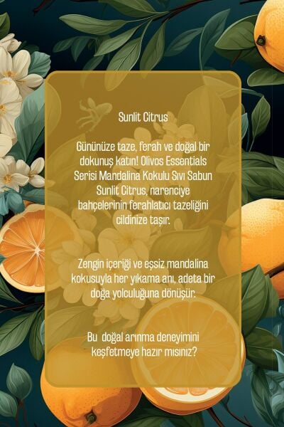 Olivos Sıvı Sabun Bodrum Mandalinası Sanat Koleksiyonu: Tablo Gibi Şişe Muhteşem Koku Yoğun Nemlendirici