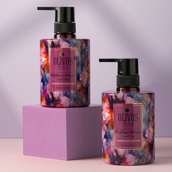 Olivos Sıvı Sabun Sanat Koleksiyonu Deneme Seti: Tablo Gibi Şişe Muhteşem Koku Yoğun Nemlendirici 5 Adet 500 ML