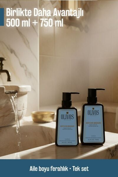 Hamam Kokulu Zeytinyağlı Duş Jeli & El Sabunu Seti – Doğal, Kalıcı Ferahlık (750 ml + 500 ml)