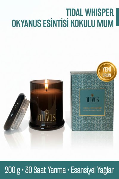 Tidal Whisper Okyanus Esintisi Kokulu Mum 200 g | Olivos Sabunları