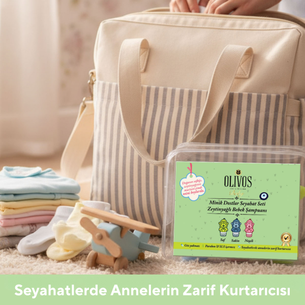 Minik Dostlar Seyahat Seti | Zeytinyağlı Göz Yakmayan Bebek Saç & Vücut Şampuanı (3×89 ml)