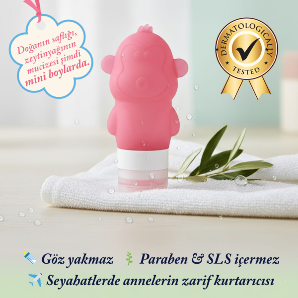 Minik Dostlar Seyahat Seti | Zeytinyağlı Göz Yakmayan Bebek Saç & Vücut Şampuanı (3×89 ml)