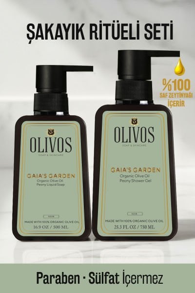 Olivos Gaia’s Garden Şakayık Kokulu Duş Jeli & Sıvı El Sabunu Seti 2’li 1250 ml