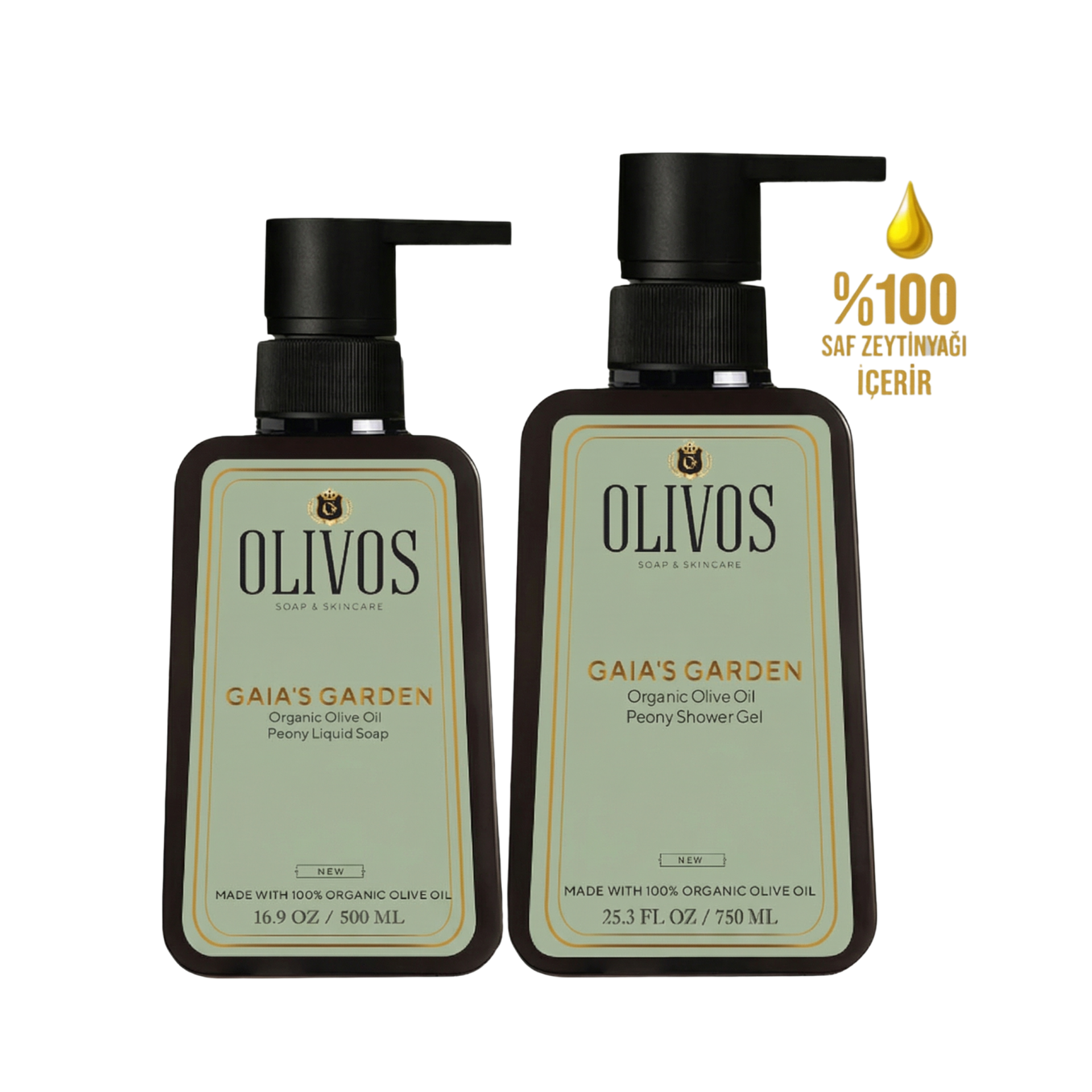 Olivos Gaia’s Garden Şakayık Kokulu Duş Jeli & Sıvı El Sabunu Seti 2’li 1250 ml