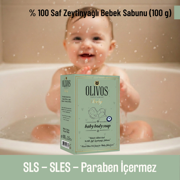 Olivos Baby 3’lü Doğal Zeytinyağlı Bebek Bakım Seti | Göz Yakmayan Şampuan + Bebek Sabunu + Toz Sabun