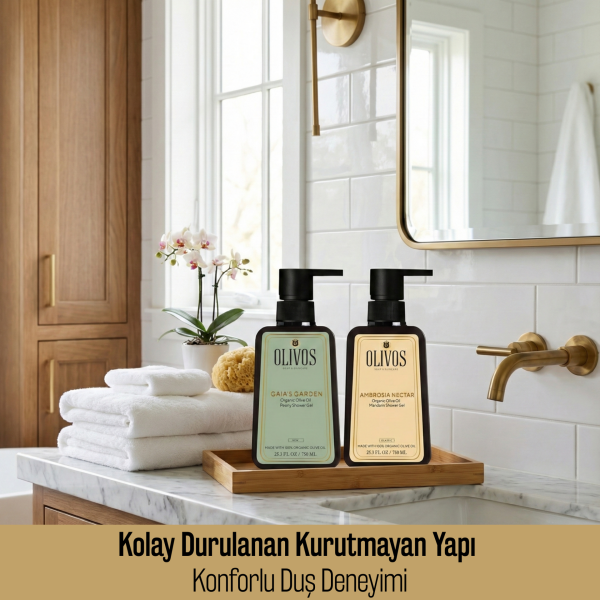 Olivos 5’li Duş Jeli Seti, %100 Zeytinyağı Bazlı, Paraben & Sülfat İçermez, 5 Adet × 750 ml