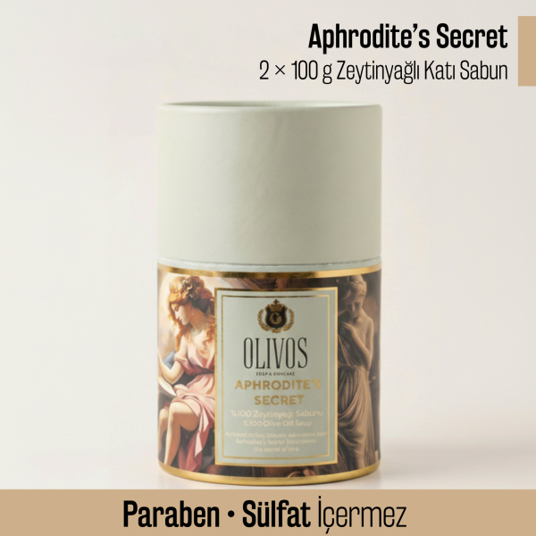 Olivos Aphrodite’s Secret %100 Zeytinyağlı El Yapımı Katı Sabun, Premium Kutulu, 2×100 g