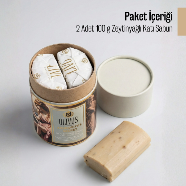 Olivos Aphrodite’s Secret %100 Zeytinyağlı El Yapımı Katı Sabun, Premium Kutulu, 2×100 g