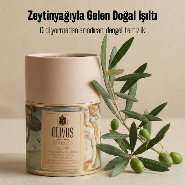 Olivos Goddess Glow %100 Zeytinyağlı El Yapımı Katı Sabun, Premium Kutulu, 2×100 g