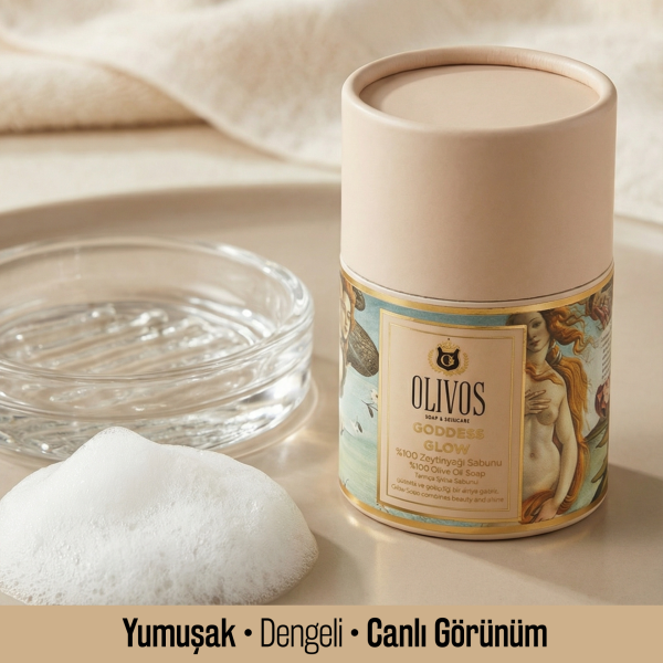 Olivos Goddess Glow %100 Zeytinyağlı El Yapımı Katı Sabun, Premium Kutulu, 2×100 g