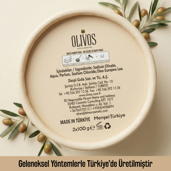 Olivos Goddess Glow %100 Zeytinyağlı El Yapımı Katı Sabun, Premium Kutulu, 2×100 g