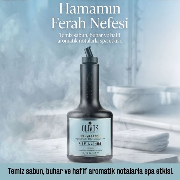 Zephyr Breeze Zeytinyağlı Hamam Kokulu Sıvı Sabun Refill 1500 ML (3x500 ML) Ekonomik Paket