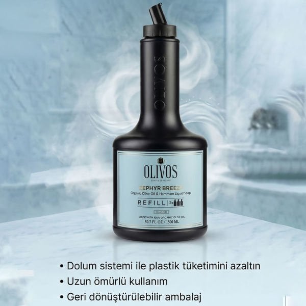 Zephyr Breeze Zeytinyağlı Hamam Kokulu Sıvı Sabun Refill 1500 ML (3x500 ML) Ekonomik Paket