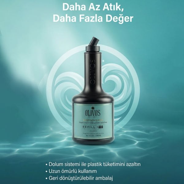 Poseidon’s Mist Zeytinyağlı Bergamot Kokulu Sıvı Sabun Refill 1500 ML (3x500 ML) Ekonomik Paket