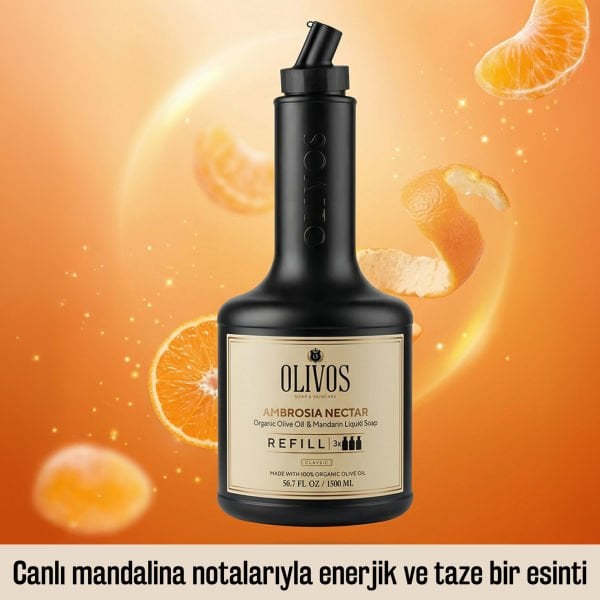 Ambrosia Nectar Zeytinyağlı Mandalina Kokulu Sıvı Sabun Refill 1500 ML (3x500 ML) Ekonomik Paket