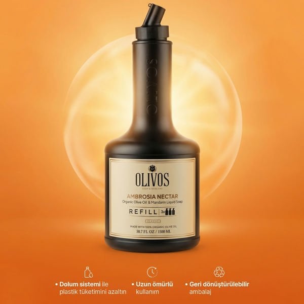 Ambrosia Nectar Zeytinyağlı Mandalina Kokulu Sıvı Sabun Refill 1500 ML (3x500 ML) Ekonomik Paket