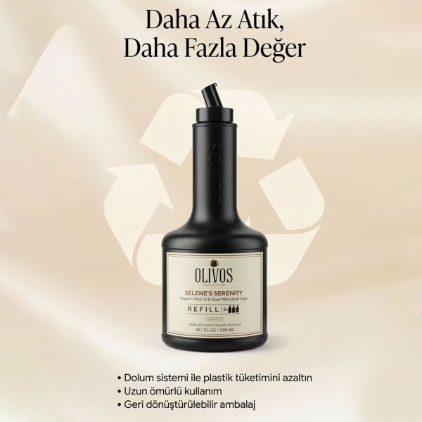 Selene’s Serenity Zeytinyağlı Keçi Sütlü Sıvı Sabun Refill 1500 ML (3x500 ML) Ekonomik Paket