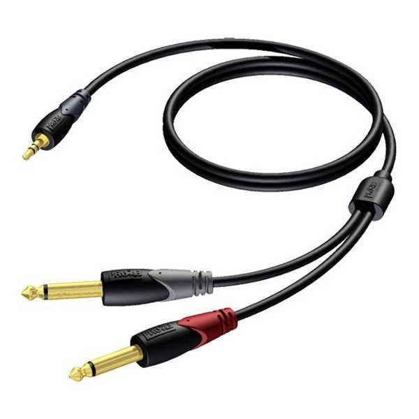 Procab CLA713/3 Çift 6,3mm Mono jaktan tekli 3,5mm Stereo mini jaka