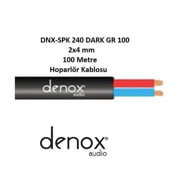 Denox DNX-SPK 240 DARK GR 100 - 2x4 mm 100 Metre Hoparlör Kablosu