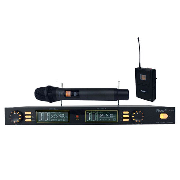 Roof R-202 (EL+YAKA) iki Kanal Uhf Dijital Telsiz Mikrofon