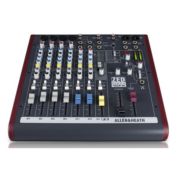 Allen Heath ZED60-10FX 4 mic/line inputs, 2 stereos, 60mm faders, USB, FX