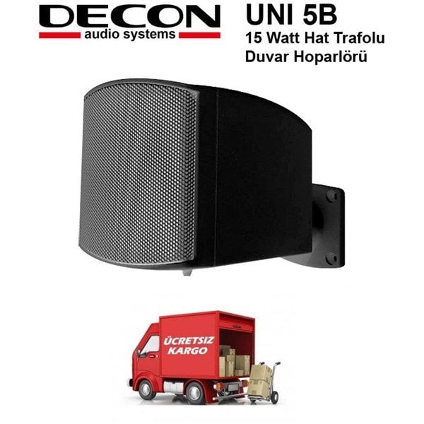 Decon UNI 5B (Siyah) 15W 100V/8 ohm Sütun Hoparlör (Çift)