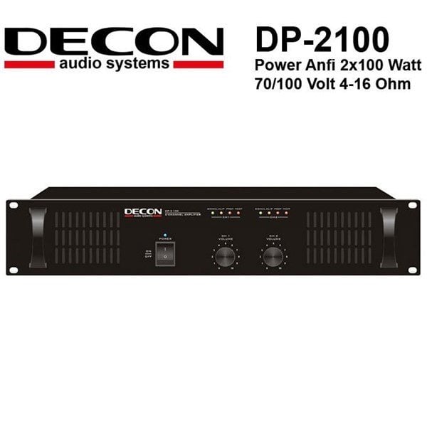 Decon DP 2100 - 2x100W 70/100V 4-16 ohm Power Amplifikatör