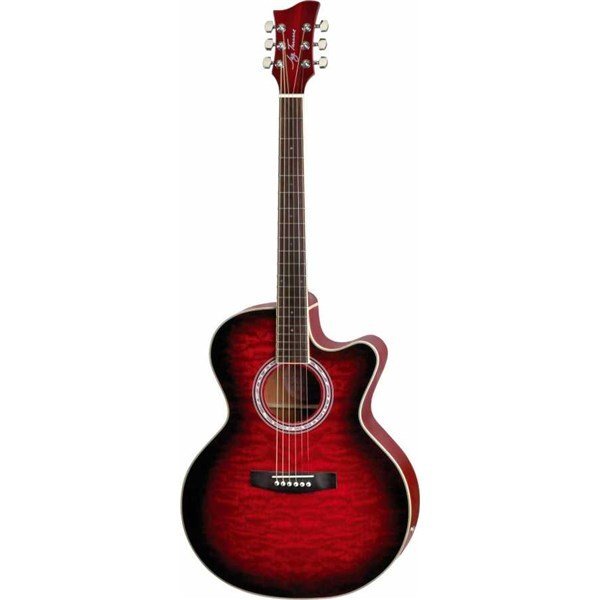 Jay Turser JTA 424QCET RSB Elektro Akustik Gitar