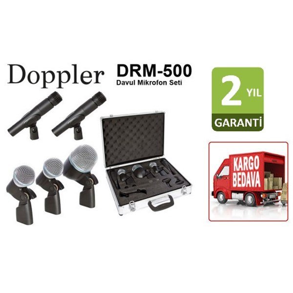 Doppler DRM 500 5-li Davul Mikrofon Seti + Case