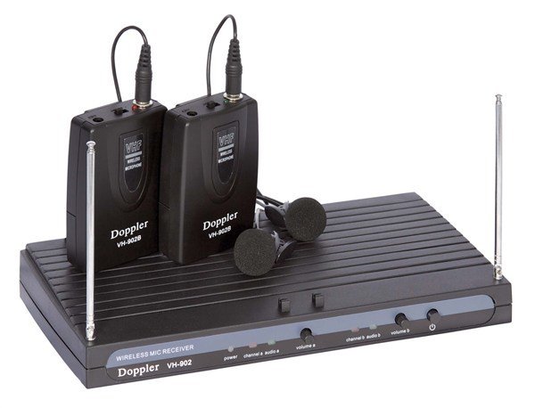 Doppler VH 912B Çift Anten Çift Yaka Telsiz Mikrofon