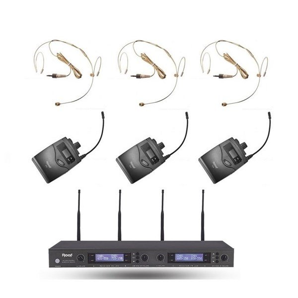 Roof R4000 + R6 + H11 Telsiz Headset Mikrofon 3 lu set