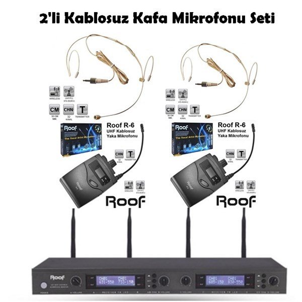 Roof R4000 + R6 + H11 Telsiz Headset Mikrofon 2 lu set