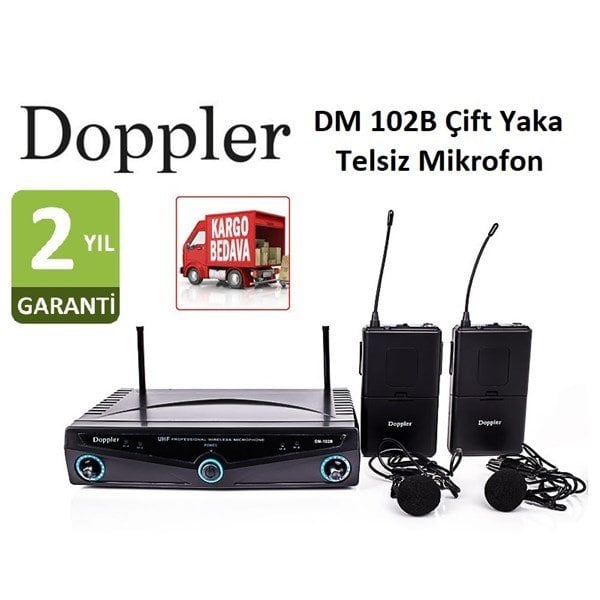 Doppler DM 102B Çift Yaka Telsiz Mikrofon