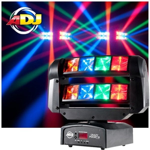 Amerikan Dj Crazy Pocket 8 - 8x 3-Watt RGBA Led Moving Head Efekt Işık