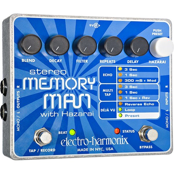 Electro-Harmonix Stereo Memory Man with Hazarai Digital Delay/Looper Pedalı