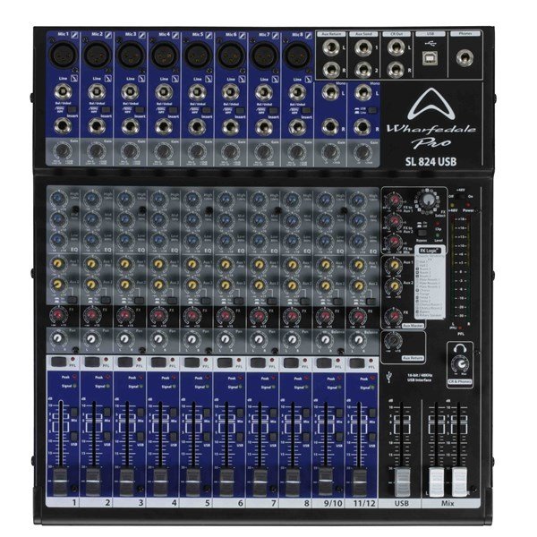 Wharfedale SL-824 USB 12 Giriş, Efekt, 2 Aux, Usb Deck Mikser