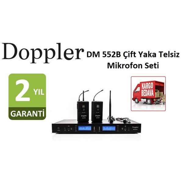 Doppler DM 552B Çift Yaka Telsiz Mikrofon Seti